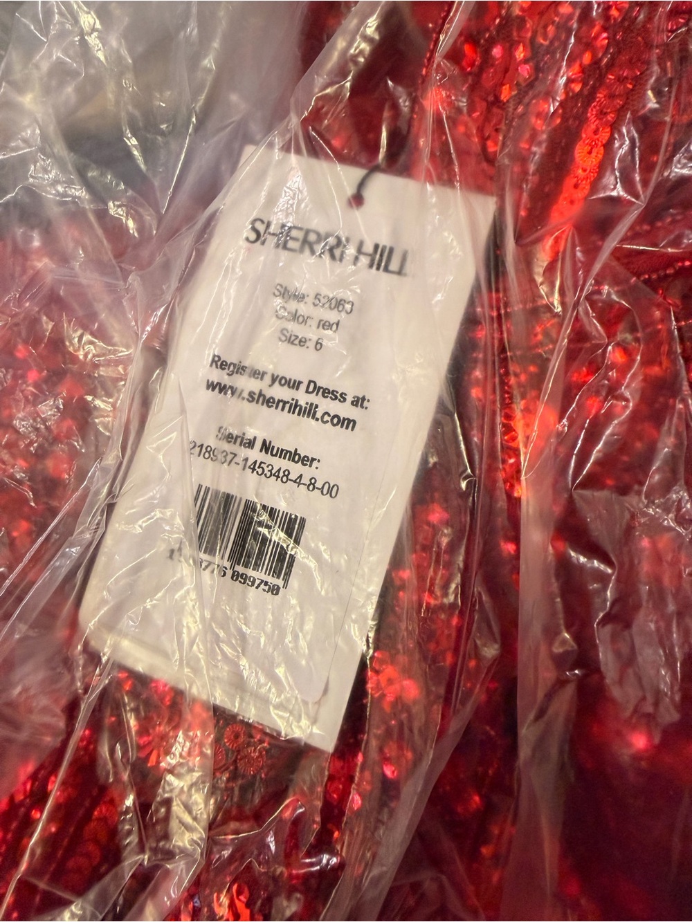 $650 Sherri Hill Scarlet Beaded Two-Piece Halter Gown Dress Set Red 52063 - Picture 4 of 6